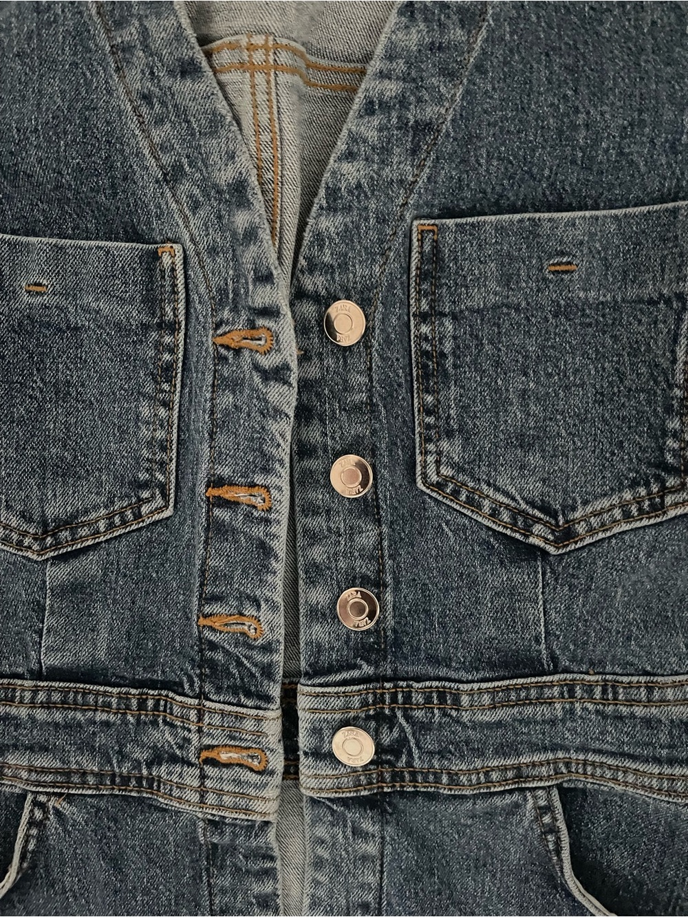 Zara denim button front short sleeve dress. Size sm - Picture 5 of 16